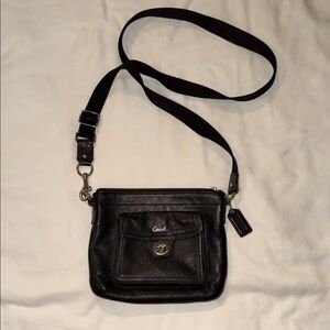 Coach Black Pebbled Leather Crossbody Bag vintage